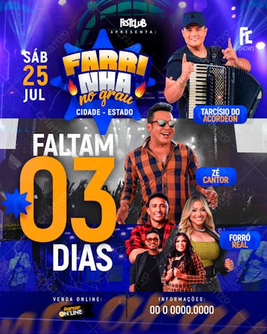 FESTA FARRINHA NO GRAU - FALTAM 3 DIAS - FEED 02
