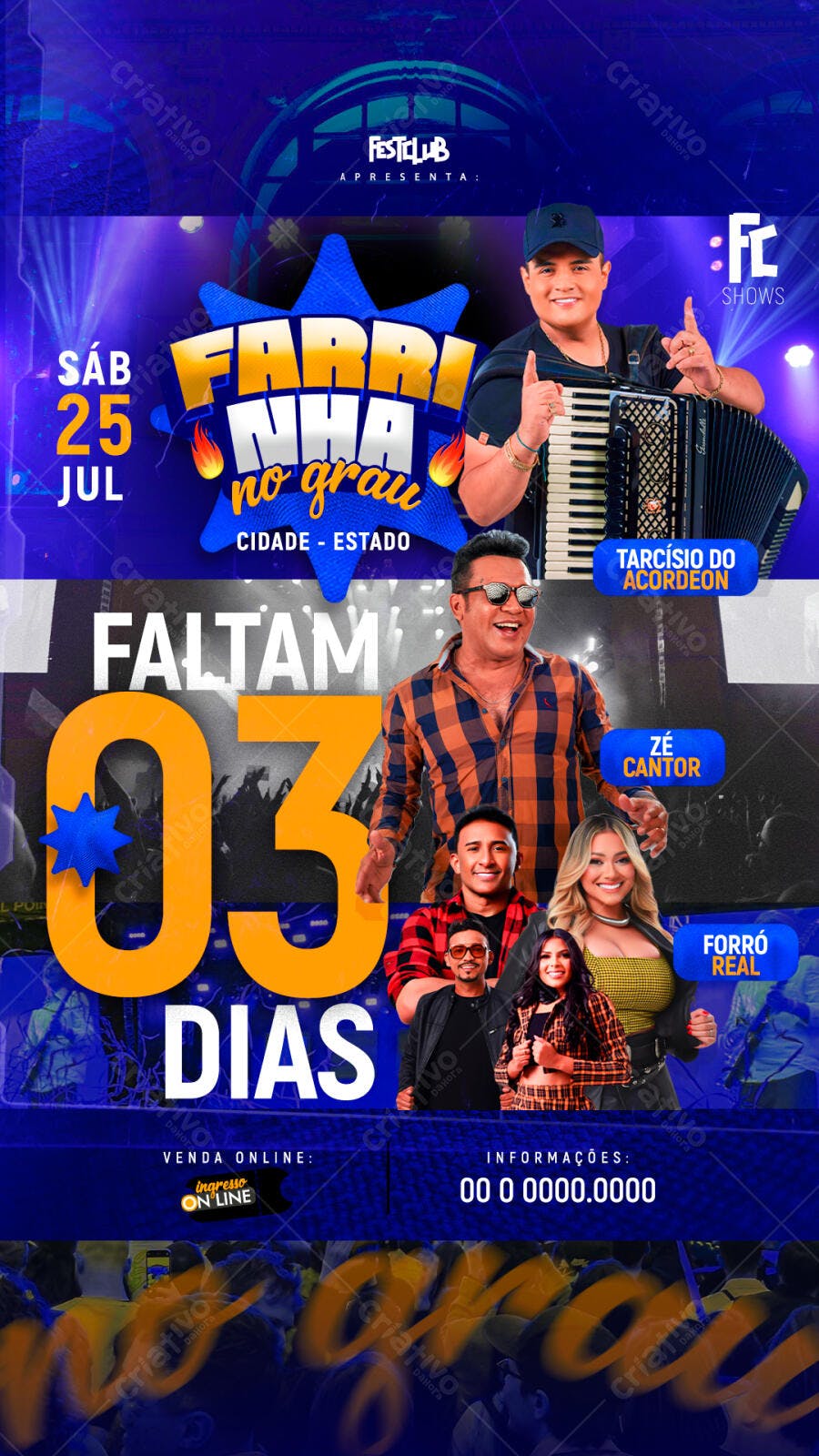 Flyer para Show de Forró PSD Editável