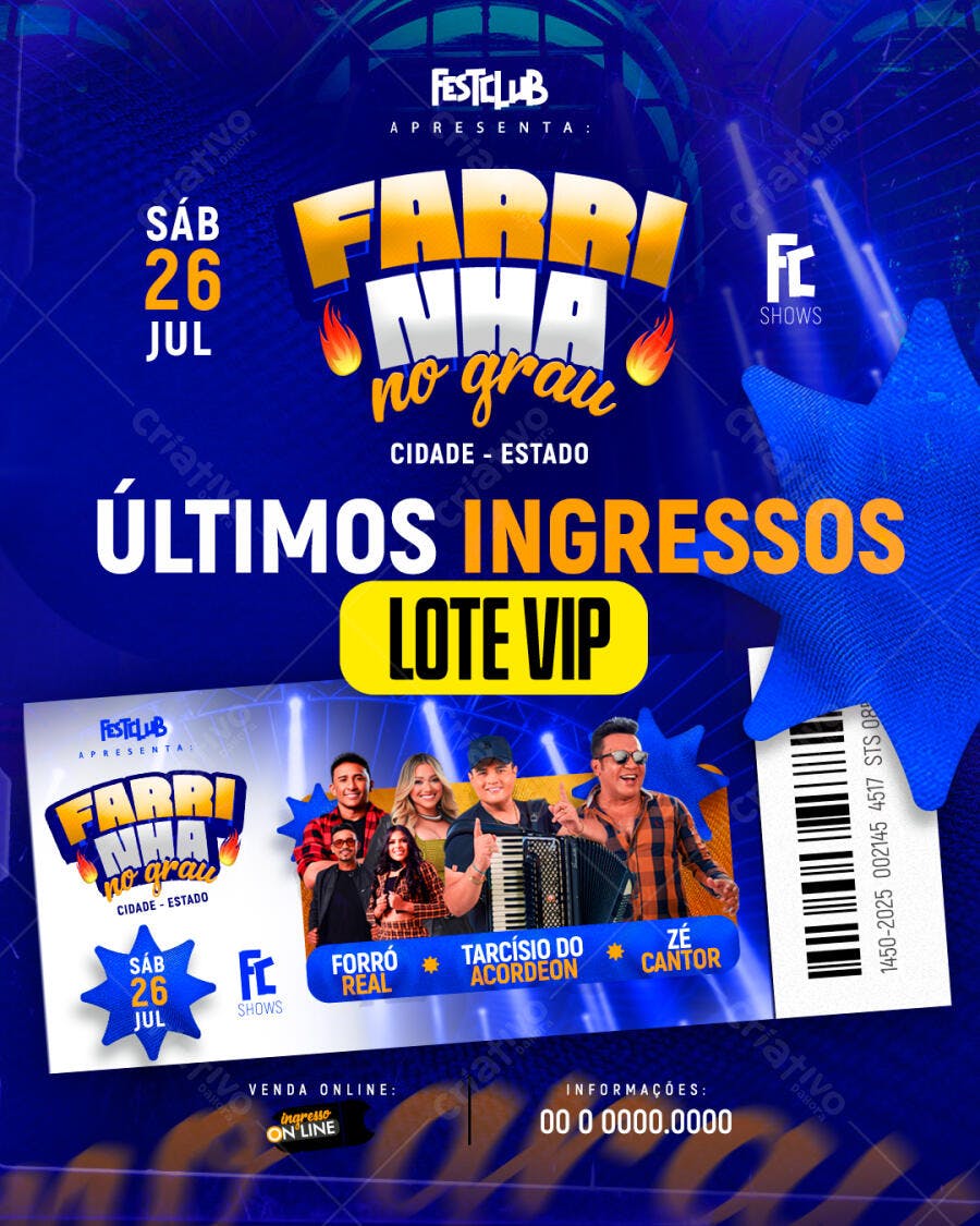 Flyer Festa de Forró 26 Jul PSD Editável