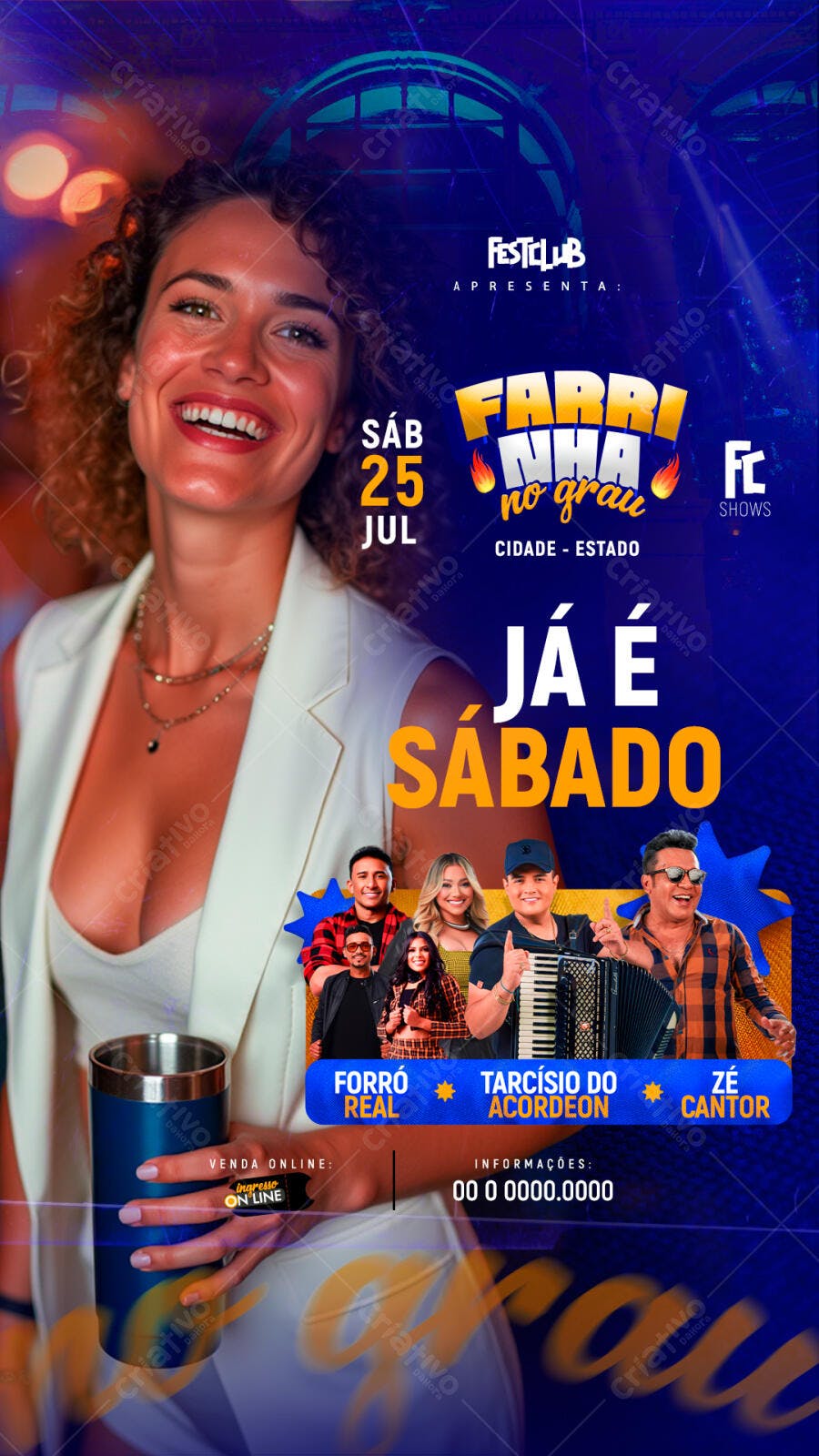 Flyer Festa Sertaneja 25 Julho PSD Editável