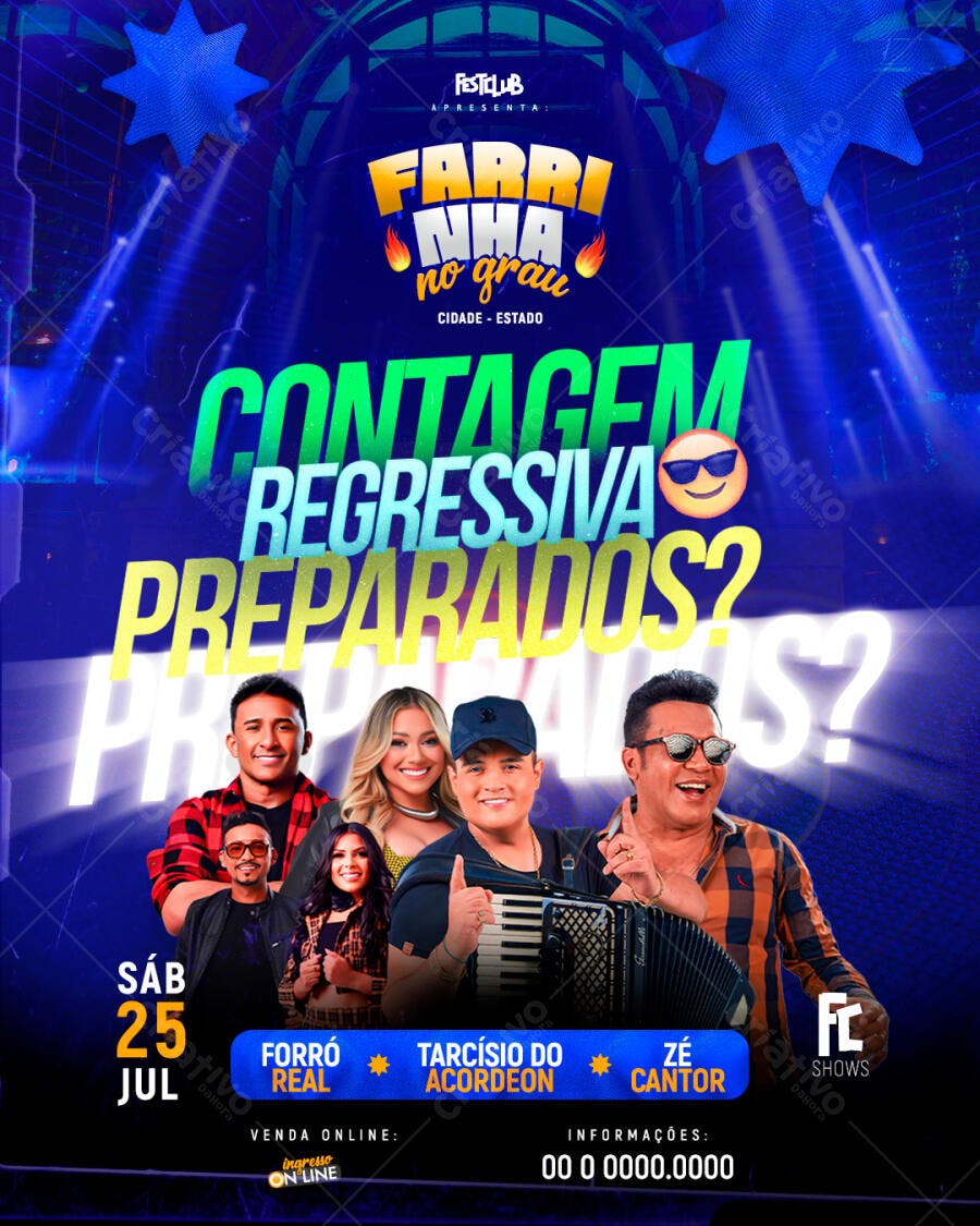 Flyer para Festa de Forró PSD Editável