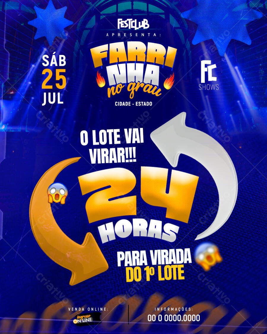 Flyer Festa 24 Horas PSD Editável
