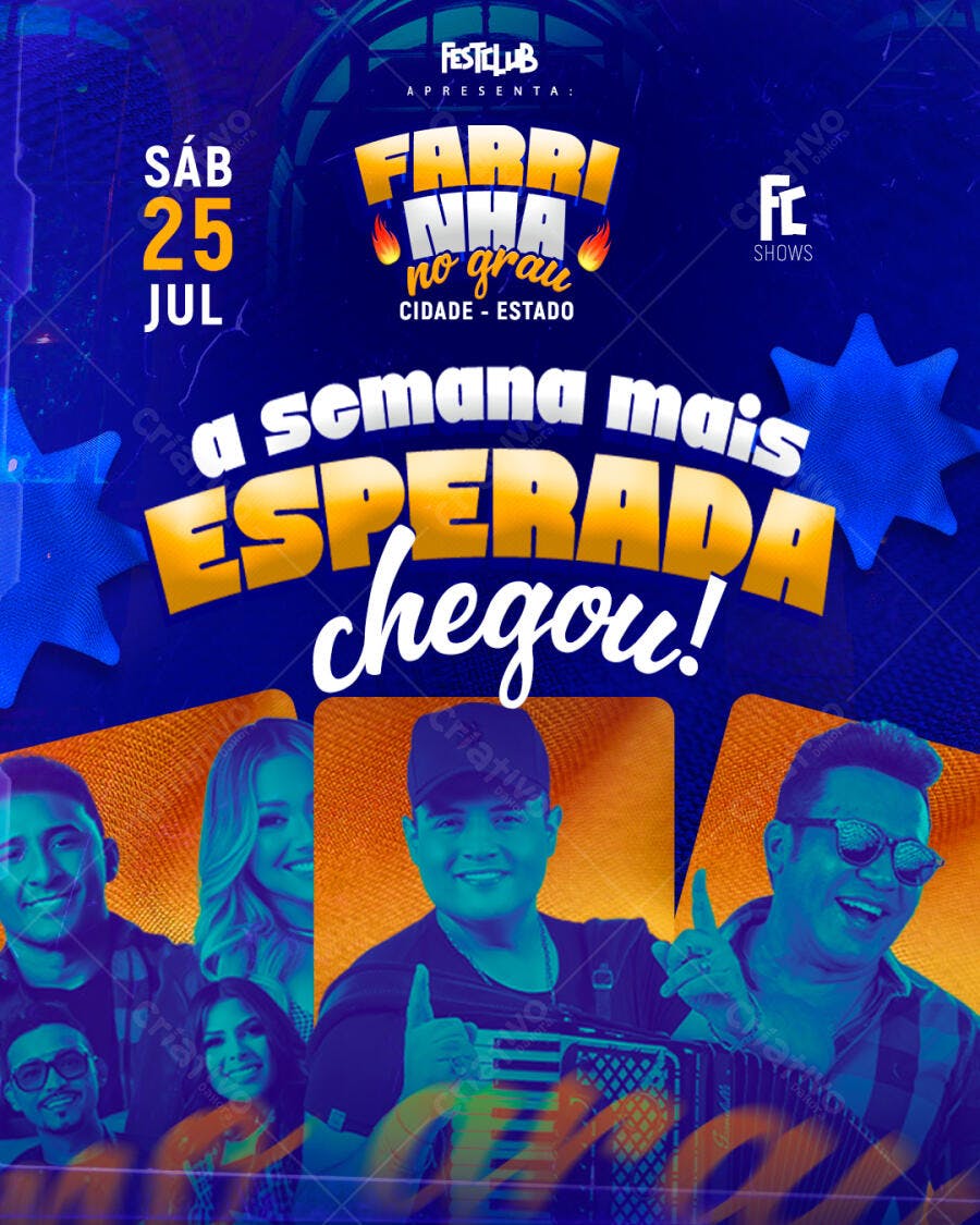 Flyer Festa Farra Nha no Grau PSD Editável