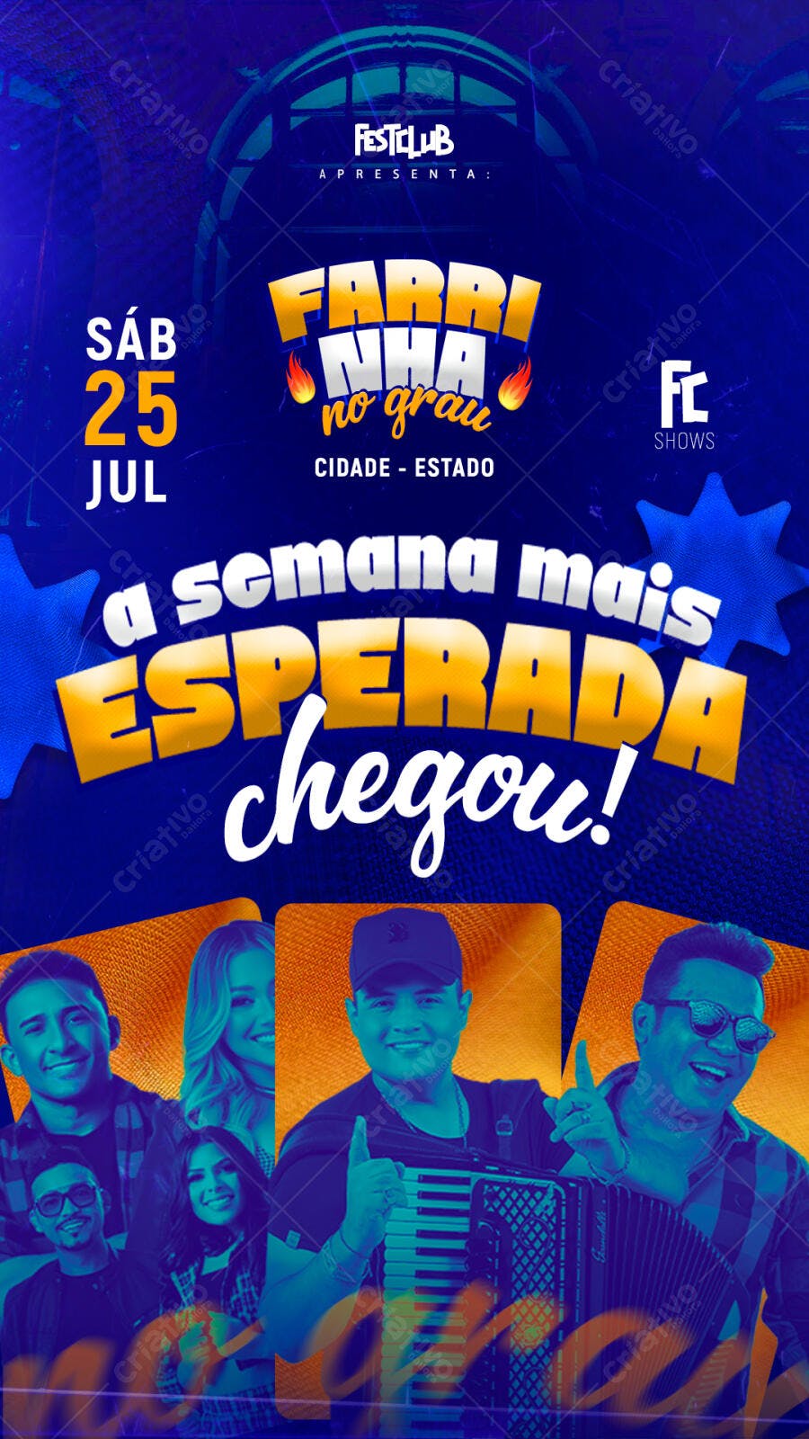 Flyer para Show Sertanejo 25 Julho PSD Editável