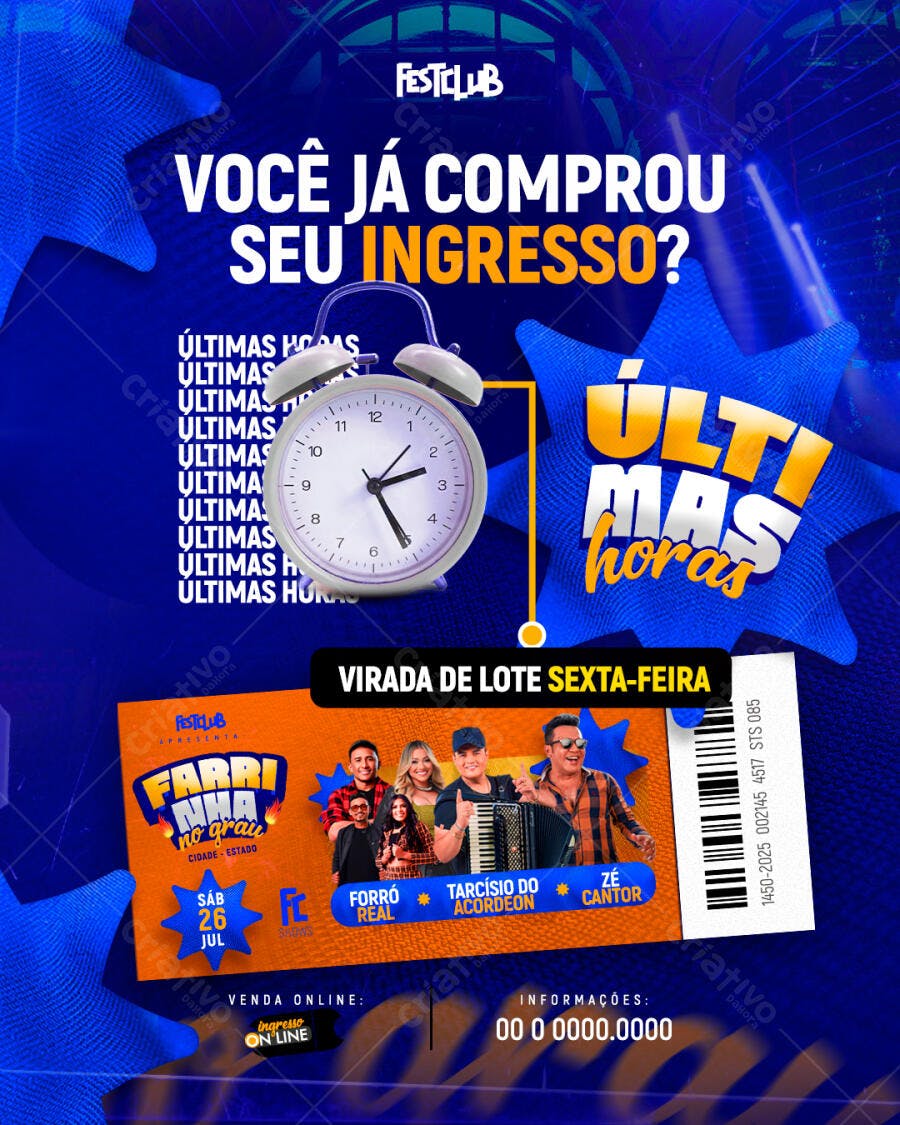 Flyer para Festa de Forró PSD Editável