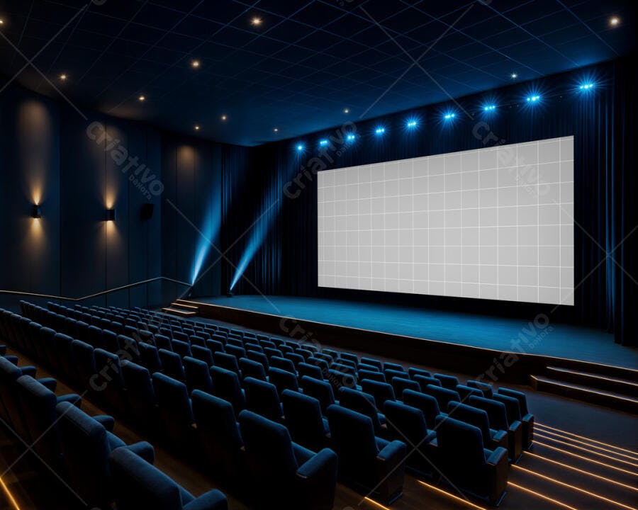 Mockup Tela de Cinema Moderna - Design Profissional
