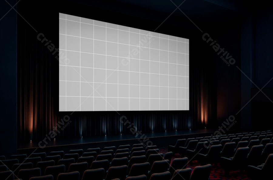 Mockup de Tela de Cinema: Design Moderno e Realista