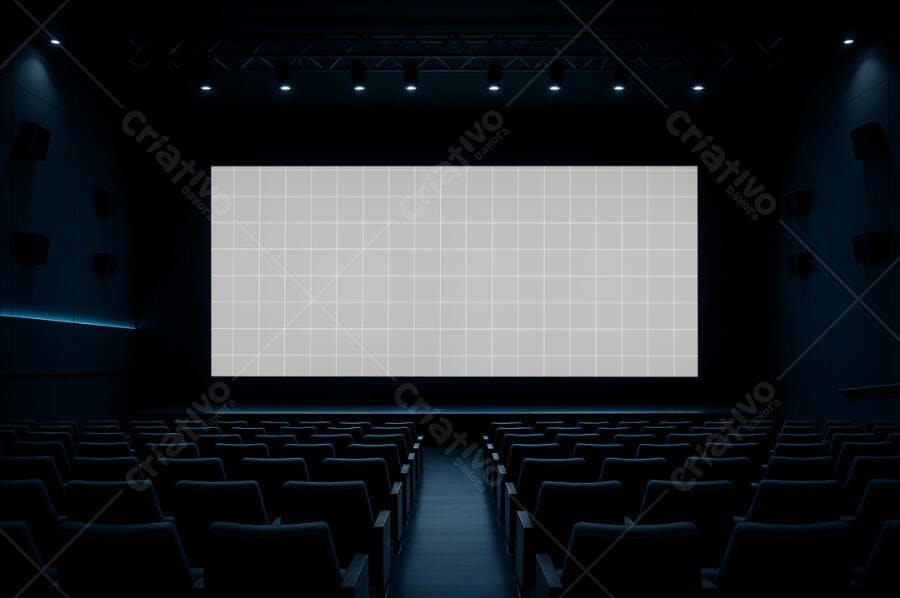 Mockup Cinema: Tela Gigante em Sala Escura