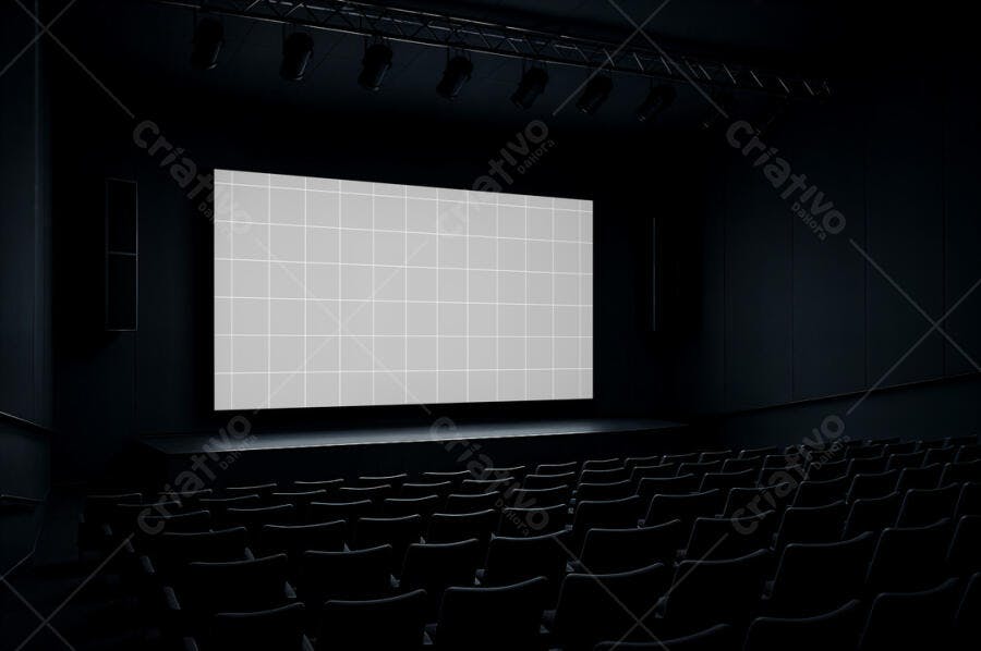 Mockup Cinema Tela Gigante: Design Moderno