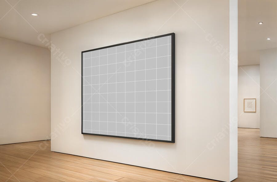 Mockup Quadro Moderno em Galeria Minimalista