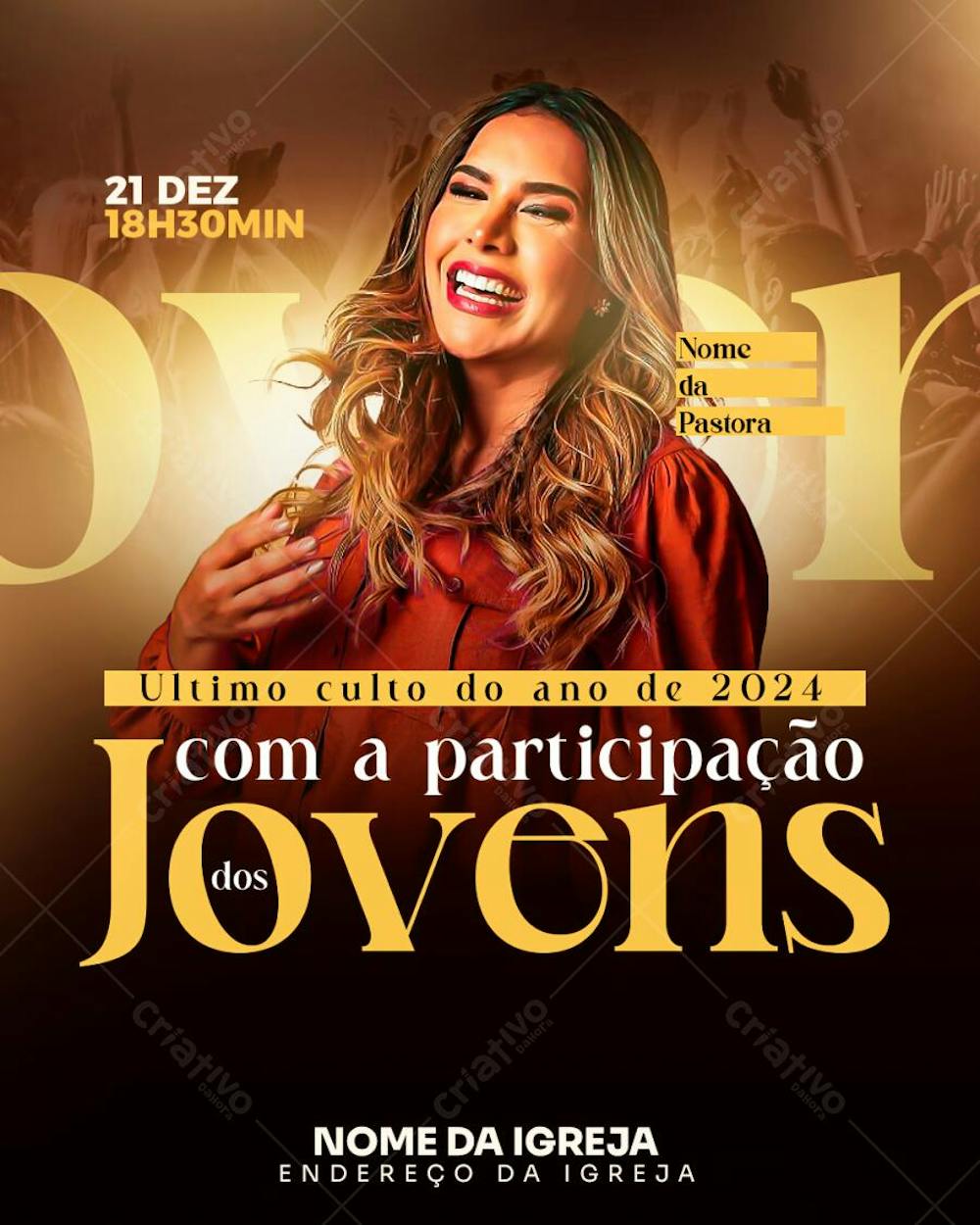 FLYER CULTO DE JOVENS PSD EDITAVEL
