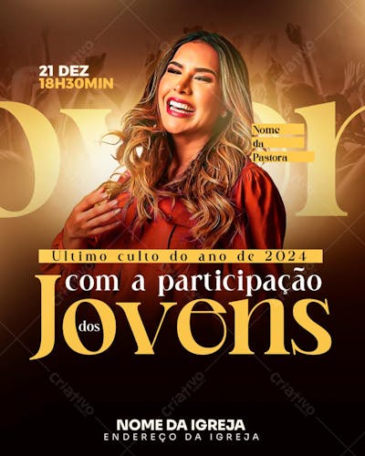 FLYER CULTO DE JOVENS PSD EDITAVEL