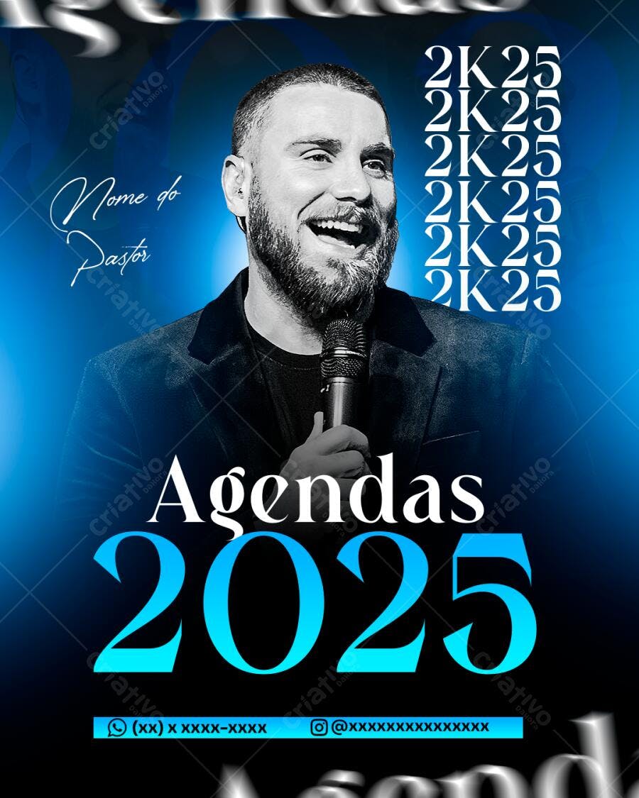 Flyer Agenda 2025 para Igreja PSD Editável