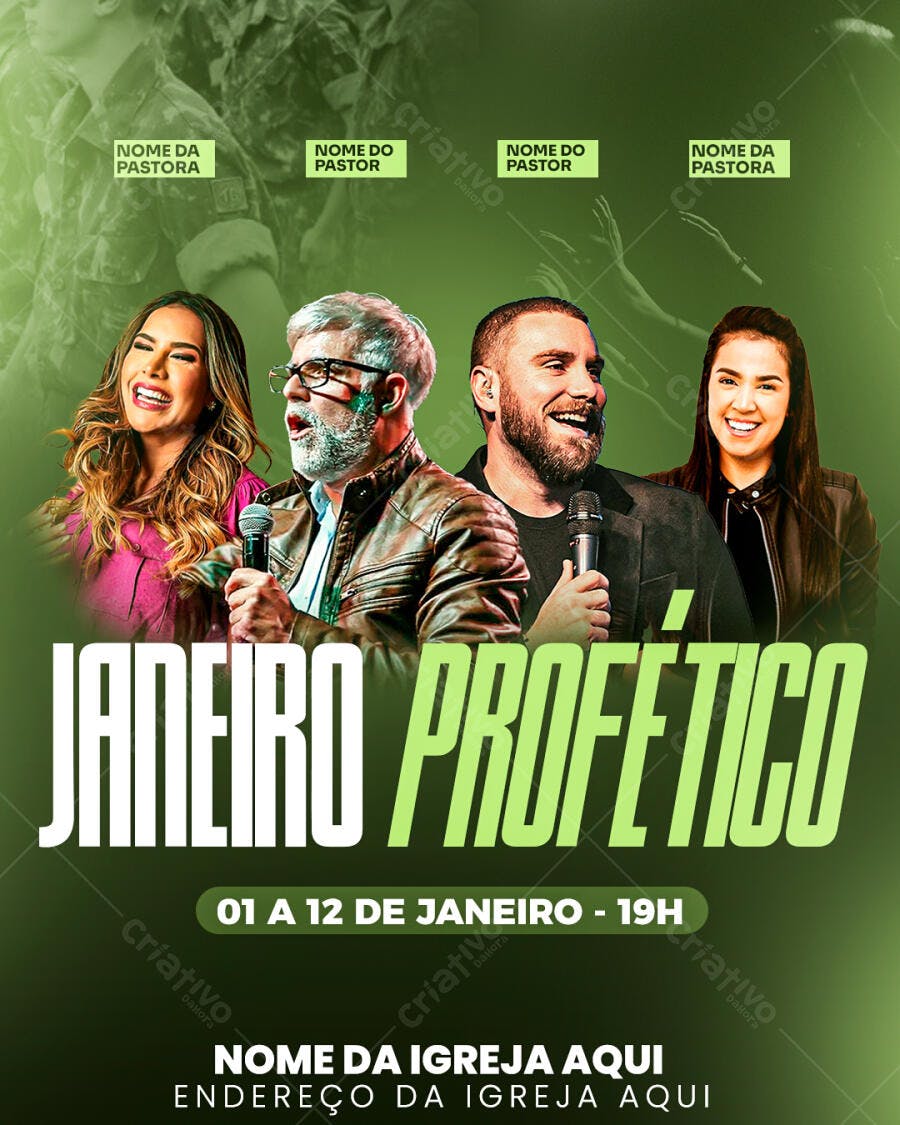 Flyer Janeiro Profético PSD Editável