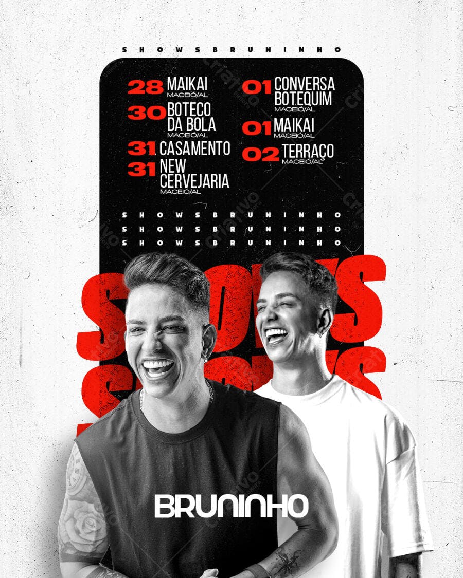 Flyer Shows Bruninho PSD Editável