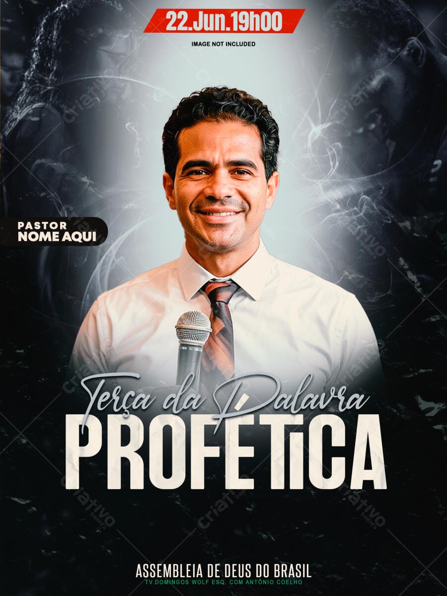 Flyer para Terça da Palavra Profética PSD Editável