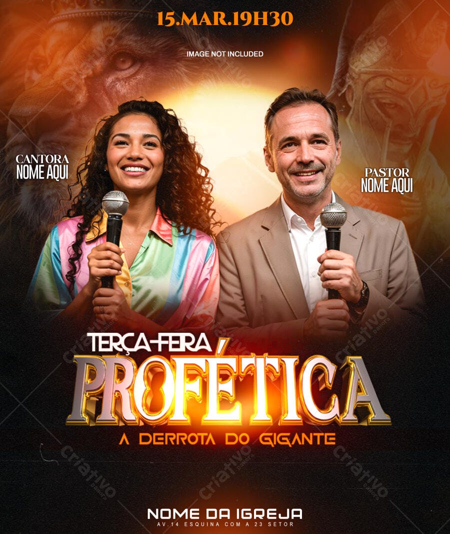 Flyer para Evento Profético PSD Editável