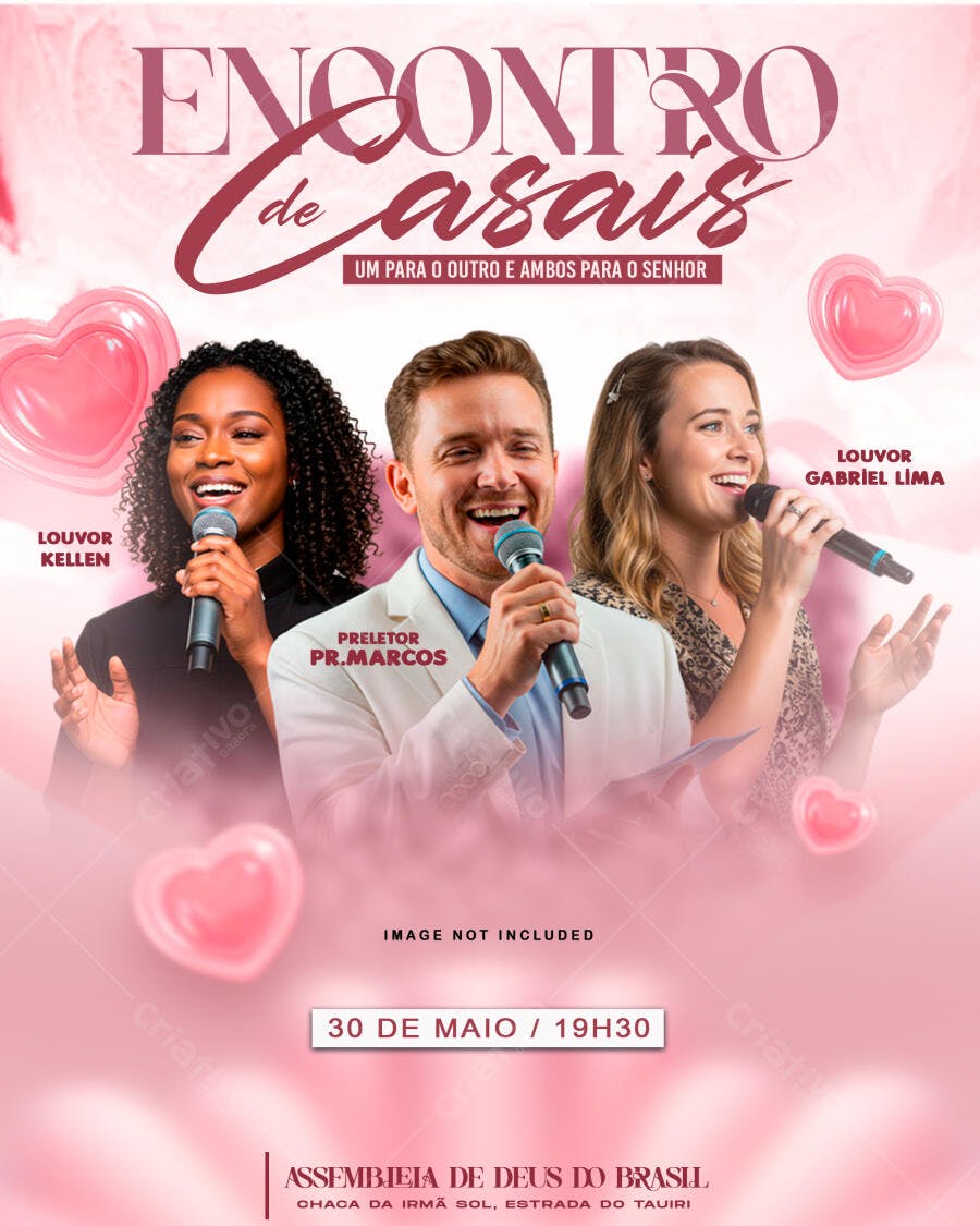 Flyer Encontro de Casais 30 de Maio PSD Editável