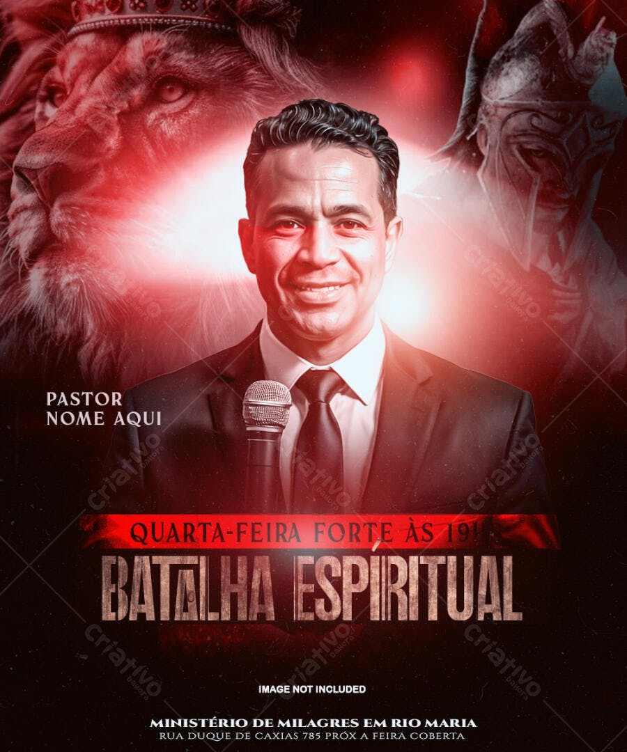 Flyer Igreja Batalha Espiritual PSD Editável