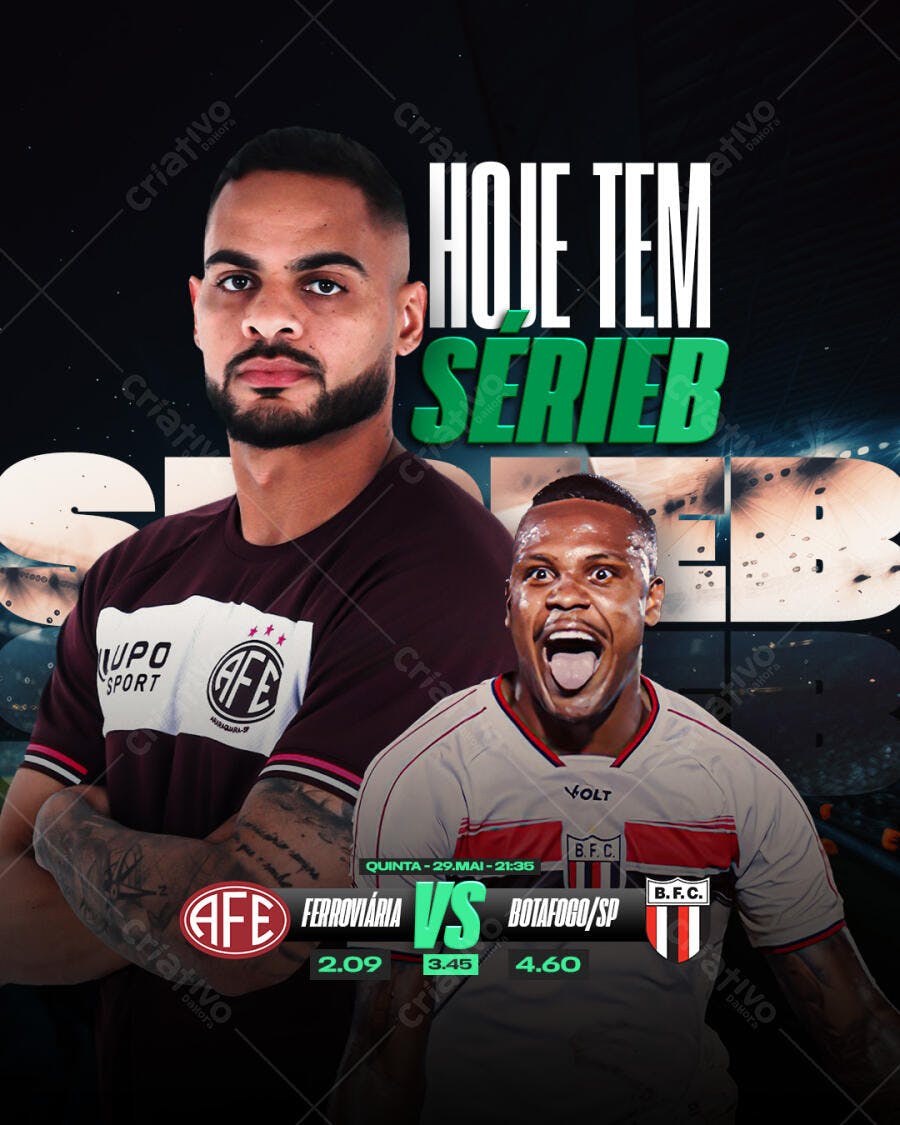 Flyer para Jogo de Futebol Série B PSD Editável