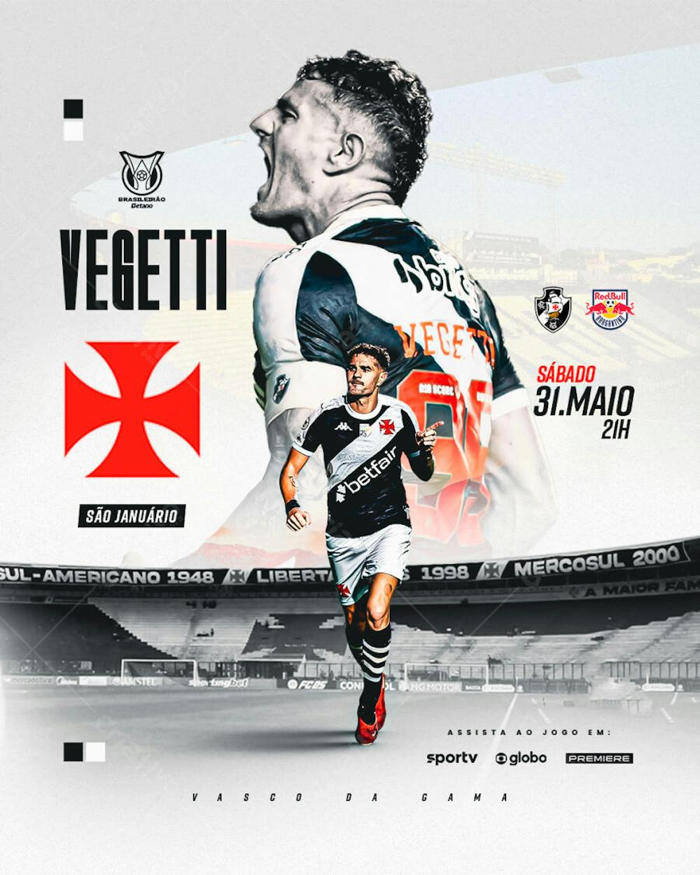 FUTEBOL BRASILEIRO VASCO VS BRAGANTINO VEGETTI SÃO JANUÁRIO
