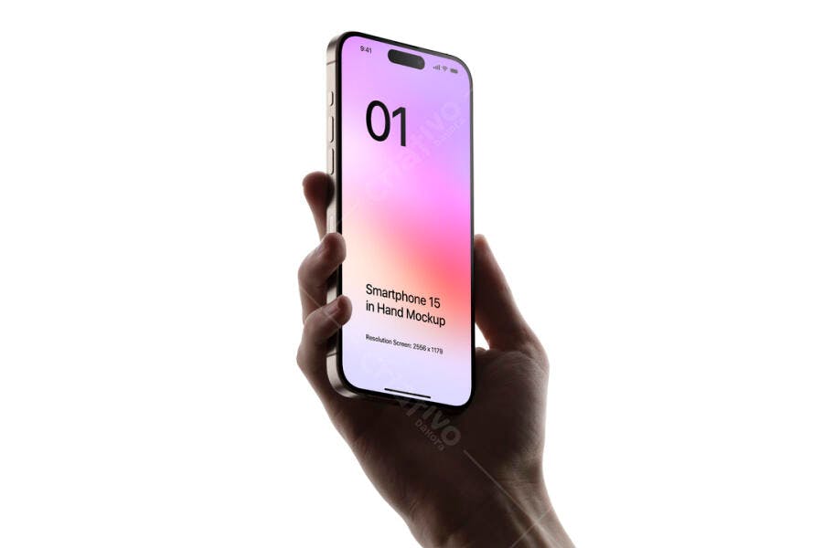 Mockup de Smartphone na Mão: Design Moderno