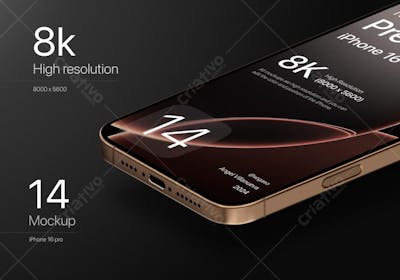 Premium iPhone 16 Pro Mockup Desert Titanium (13)