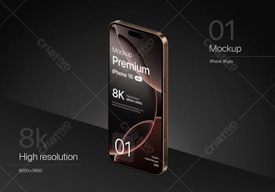 Premium iPhone 16 Pro Mockup Desert Titanium (20)