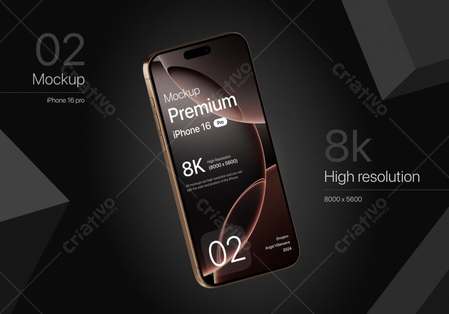 Mockup iPhone 16 Pro: Design Moderno em 8K