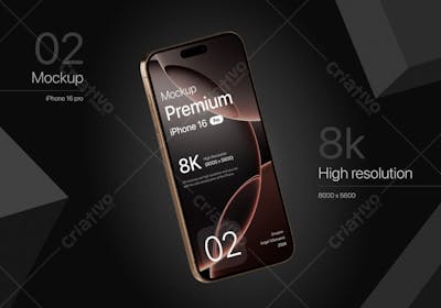 Premium iPhone 16 Pro Mockup Desert Titanium (1)