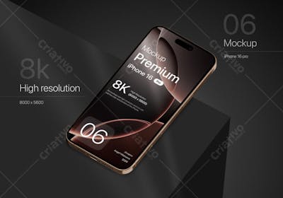 Premium iPhone 16 Pro Mockup Desert Titanium (5)