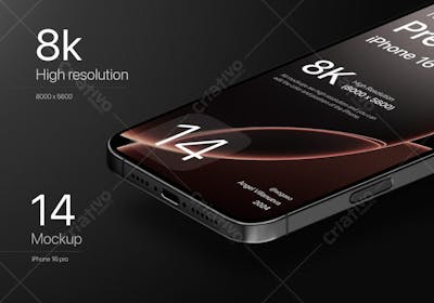 Premium iPhone 16 Pro Mockup Black (14)