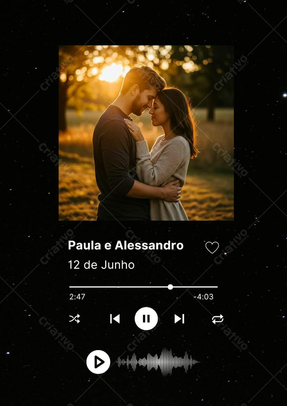 Quadro dia dos namorados Spotify 