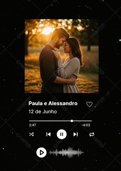 Quadro dia dos namorados Spotify 