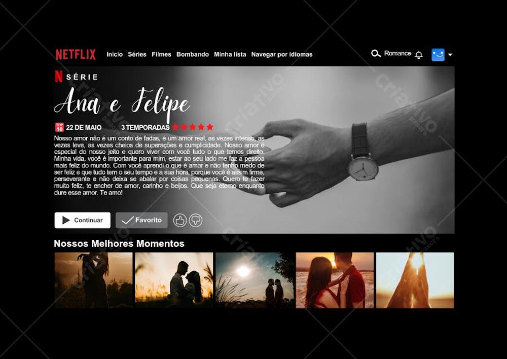 Quadro dia dos namorados Netflix 
