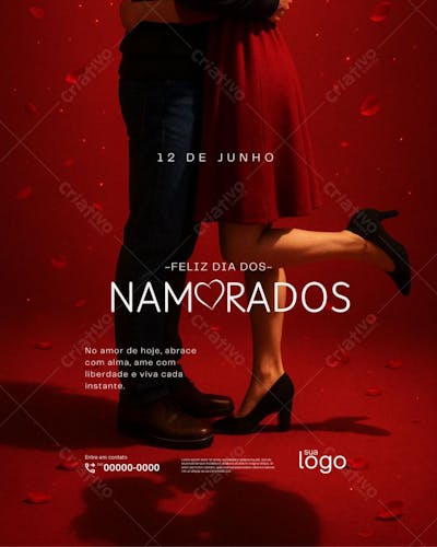 Arte dia dos namorados Editável no Canva