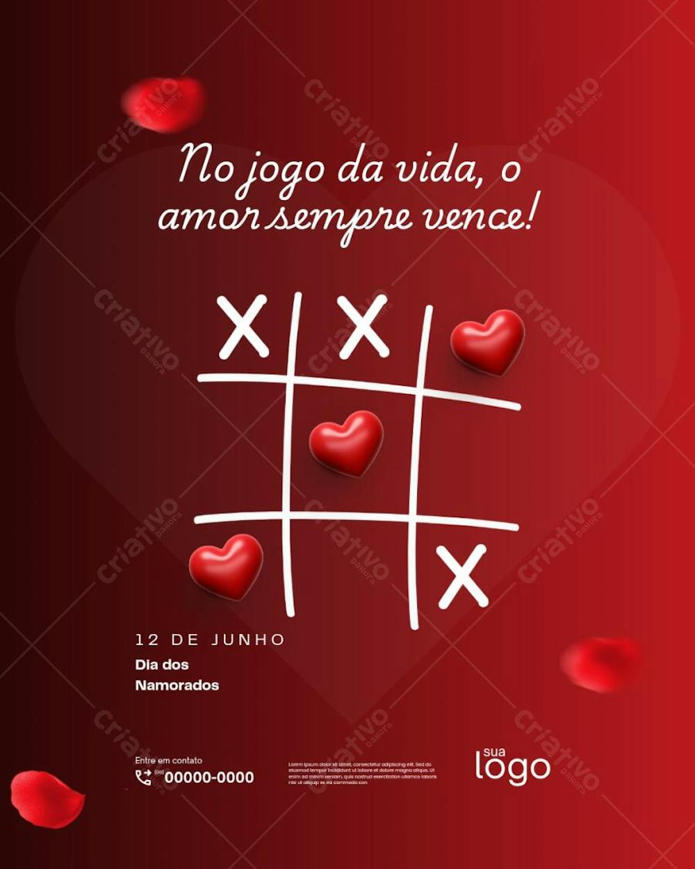 Arte dia dos namorados Editável no Canva