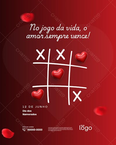 Arte dia dos namorados Editável no Canva