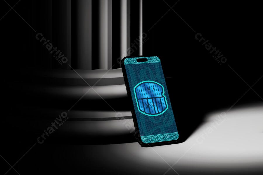 Mockup Smartphone com Design Moderno e Azul Escuro