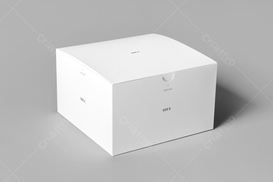 Mockup Minimalista de Caixa Branca para Embalagem de Produto