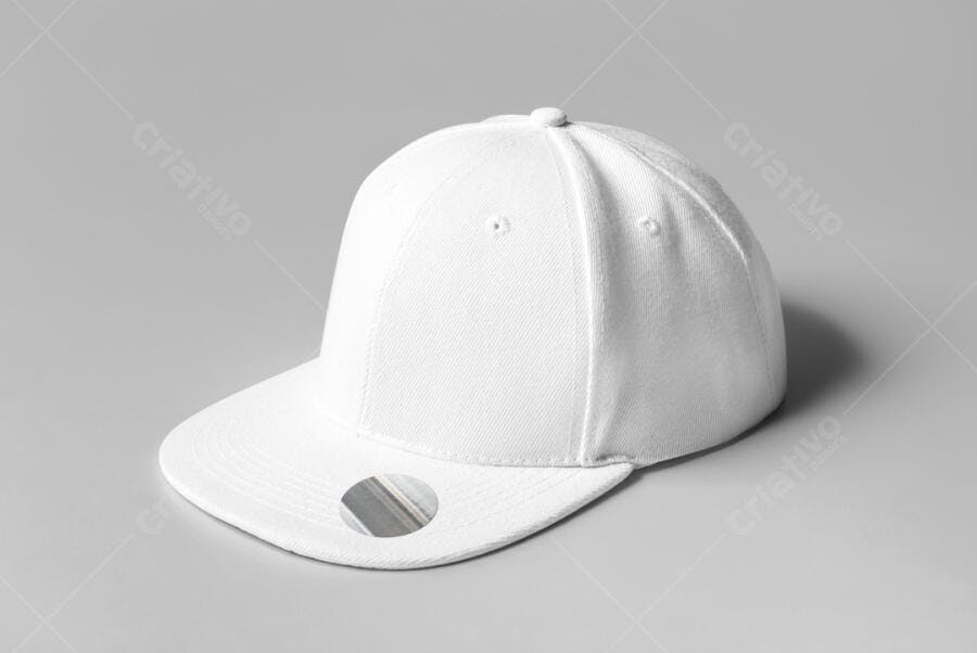 Mockup Boné Branco Minimalista: Modelo de Boné para Design
