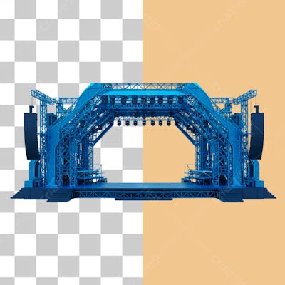 Palco de show azul psd editável