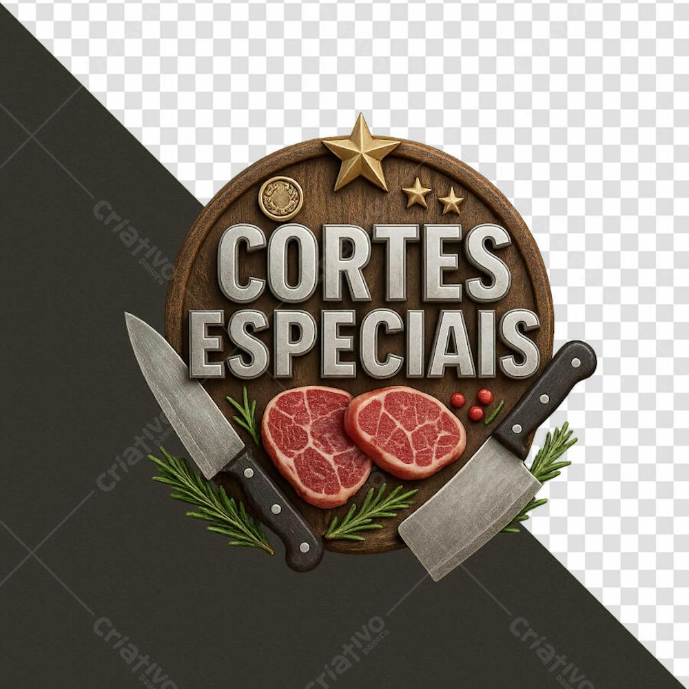 Selo 3d cortes especiais png