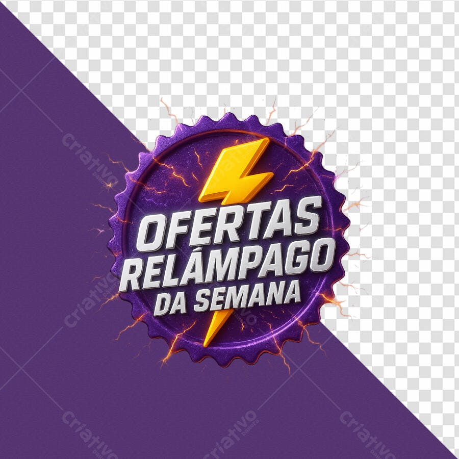 Badge Ofertas Relâmpago PSD Editável