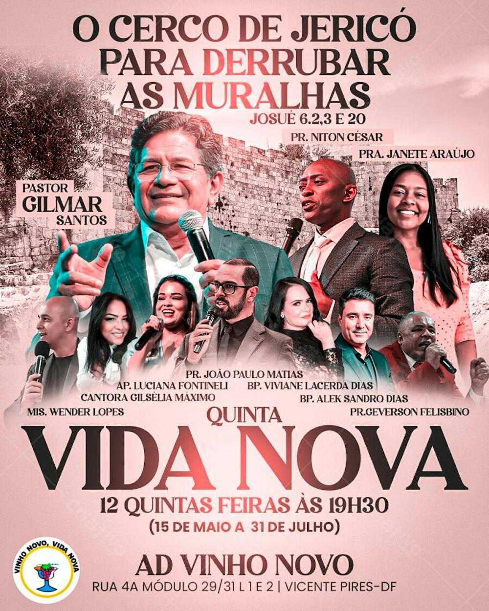 CULTO PASTOR GILMAR SANTOS O CERCO DE JERICÓ CAMPANHA A QUEDA DAS MURALHAS IGREJA PENTECOSTAL CHURCH