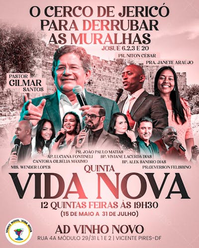 CULTO PASTOR GILMAR SANTOS O CERCO DE JERICÓ CAMPANHA A QUEDA DAS MURALHAS IGREJA PENTECOSTAL CHURCH
