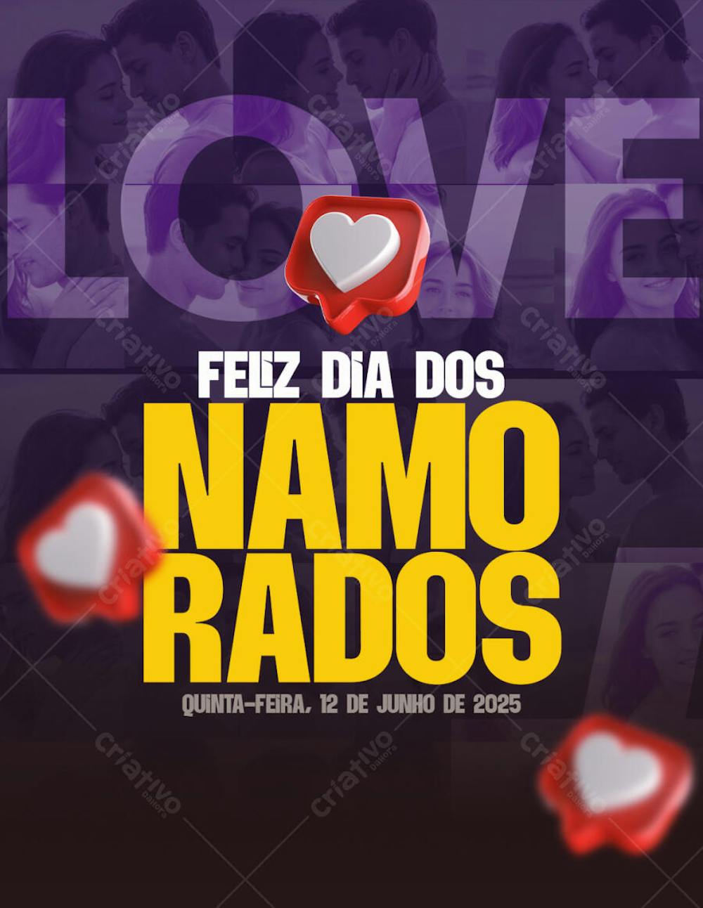 FLYER DE FELIZ DIA DOS NAMORADOS