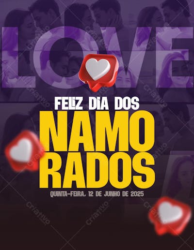 FLYER DE FELIZ DIA DOS NAMORADOS
