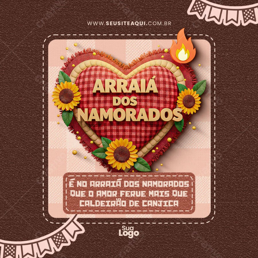 Flyer Arraia dos Namorados PSD Editável