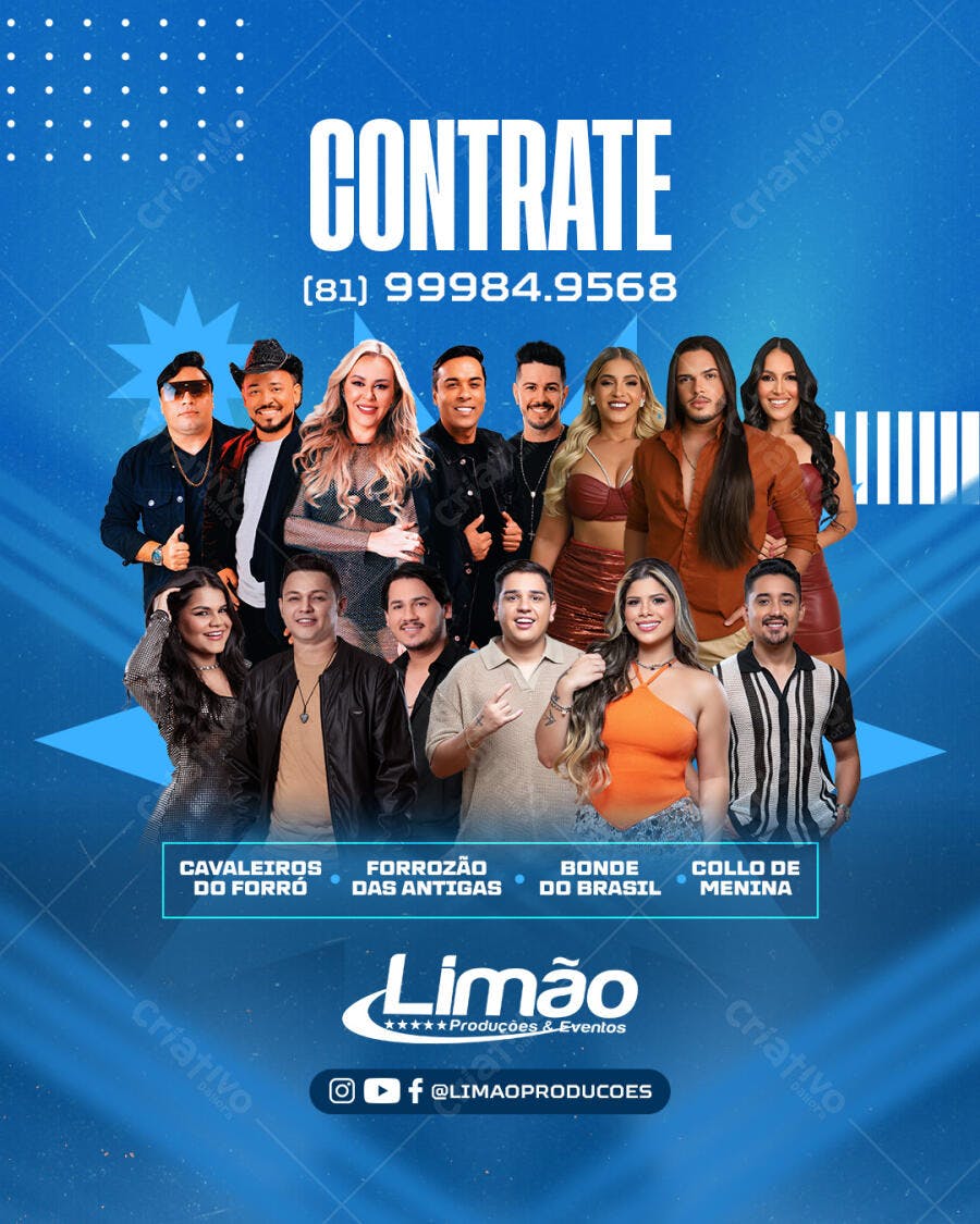 Flyer Contratações Bandas PSD Editável